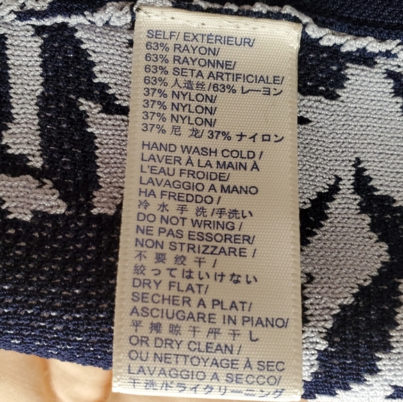 Rebecca Minkoff Dark Navy Okina Floral Panel Pencil Skirt Heavy Knit size small - Picture 8 of 8